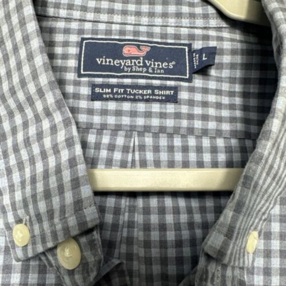 Vineyard Vines Shirt Men's Large Slim Fit Tucker Shirt Long Sleeve Plaid Preppy - Picture 4 of 7
